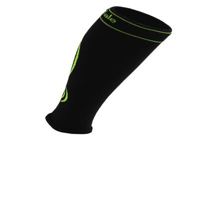 Bridgedale Unisex Merino Fusion Winter Sport Calf Sleeve, Small, Black/Fluro with Sock Ring
