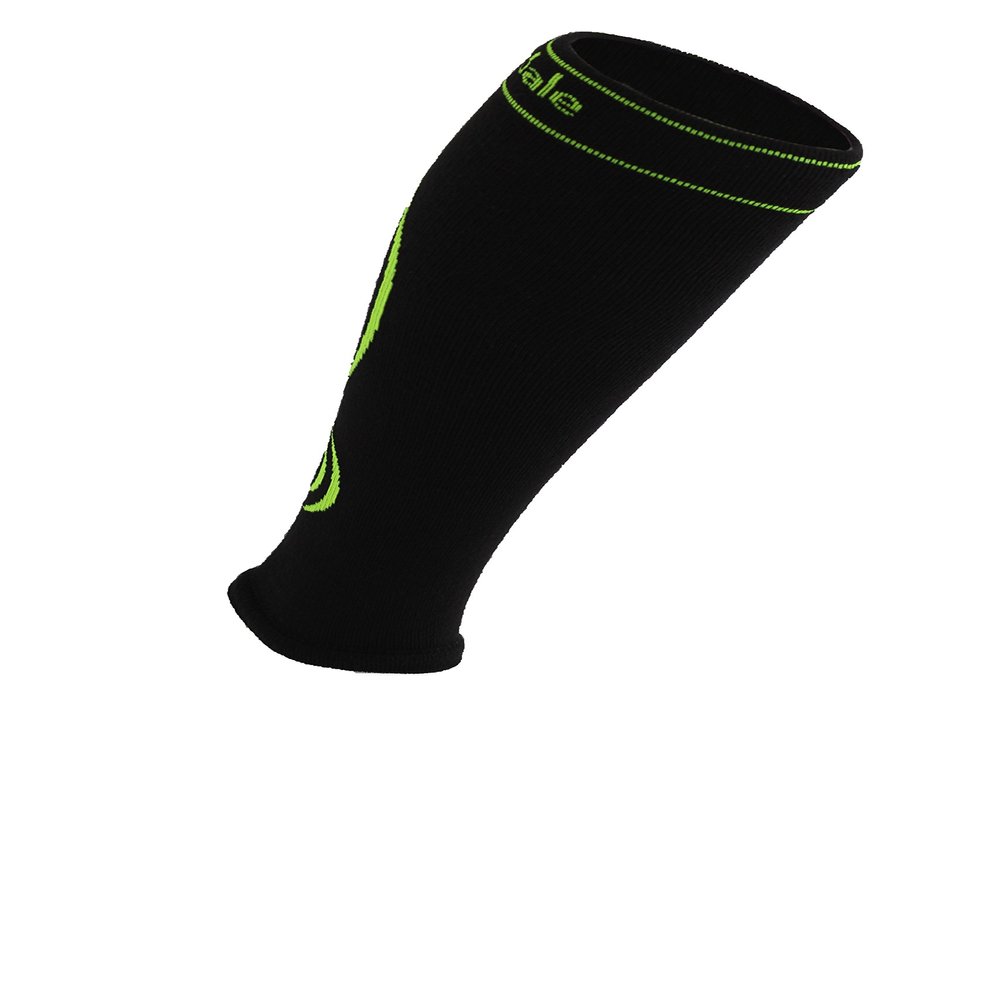 Bridgedale Unisex Merino Fusion Winter Sport Calf Sleeve, Small, Black/Fluro with Sock Ring