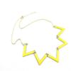 1 x Necklace Pendent Fashion Jewelry Long Chain Collier Sweater Charms BTL05 Yellow Enamel Triangle Geometry Wave V shape view 1