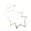 1 x Necklace Pendent Fashion Jewelry Long Chain Collier Sweater Charms BTL05 Yellow Enamel Triangle Geometry Wave V shape view 2