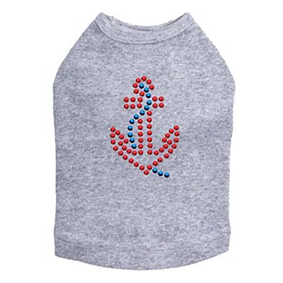 Anchor - Red - Dog Shirt, 4XL Heather Gray