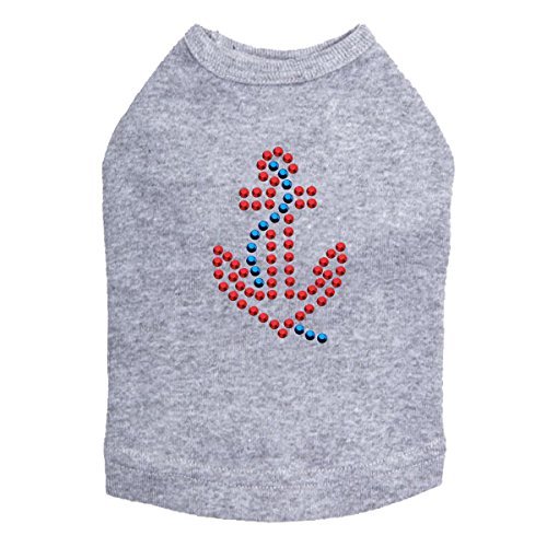 Anchor - Red - Dog Shirt, 4XL Heather Gray