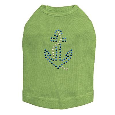 Anchor - Blue - Dog Shirt, XS Lime Green