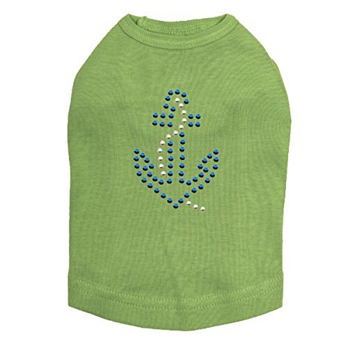 Anchor - Blue - Dog Shirt, XS Lime Green