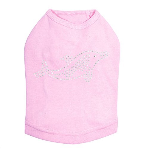 Dolphin - Rhinestone - Dog Shirt, 3XL Pink