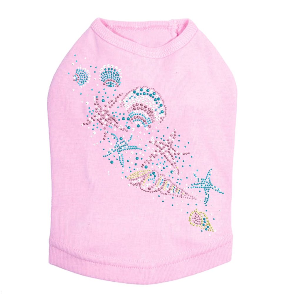 Sea Shells - Pastel - Dog Shirt, L Pink