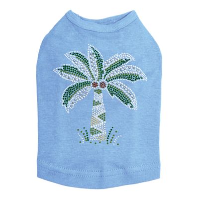 Coconut Palm Tree - Dog Shirt, S Blue