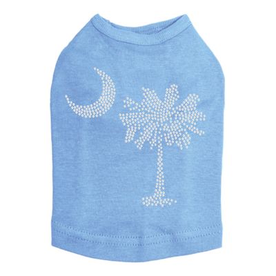 Palmetto Tree & Moon - Dog Shirt, XL Blue