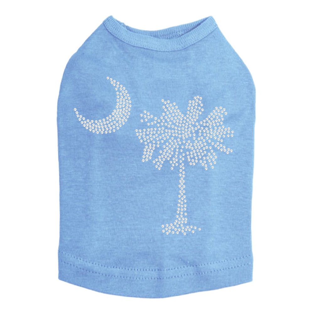 Palmetto Tree & Moon - Dog Shirt, XL Blue