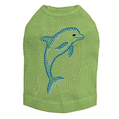 Dolphin - Blue - Dog Shirt, XS Lime Green