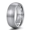 8mm Tungsten Caribde Ring for Men Dome Style Brushed Silver Engagement Ring Comfort Fit Size 7 view 1