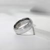 8mm Tungsten Caribde Ring for Men Dome Style Brushed Silver Engagement Ring Comfort Fit Size 7 view 3