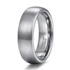 6mm Mens Womens Tungsten Ring Brushed Matte Dome Silver Wedding Band Comfort Fit Size 7.5 view 1