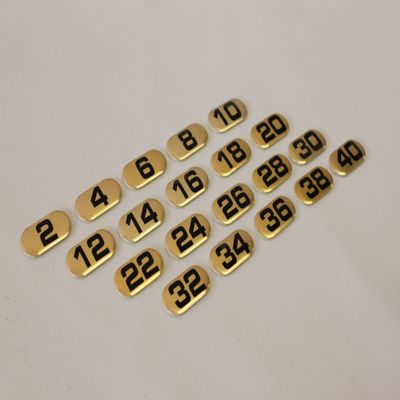 Ader Gold Paded Number Sticker for Sporting Goods (2-40 2lb incre, Gold)