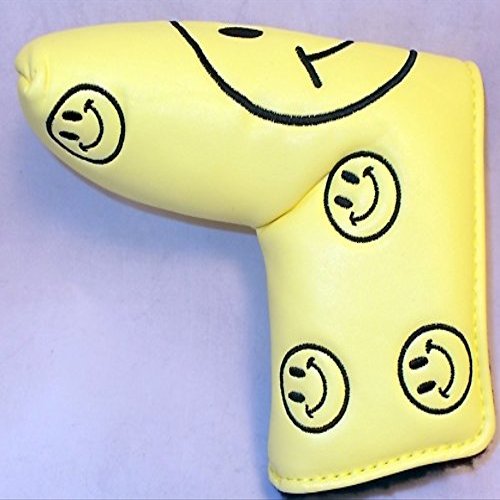 Guiote Yellow Blade Putter Cover w/Embroidered Smileys