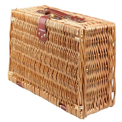 Captain Stag UT-1001 Picnic Basket, Trunk, Brown, Approx. Width 15.7 x Depth 11.4 x Height 6.3 inches (40 x 29 x 16 cm)