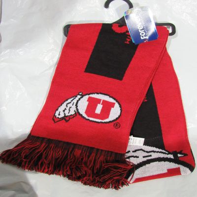 FOCO NCAA Utah Utes Big Logo Scarf, One Size, Crimson