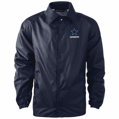 Dunbrooke Men's Navy Dallas Cowboys Coaches Classic Raglan Full-Snap Windbreaker Jacket