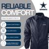 Dunbrooke Men's Navy Dallas Cowboys Coaches Classic Raglan Full-Snap Windbreaker Jacket view 4