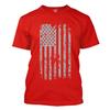 Silver American Flag - USA Patriotic Freedom Men's T-Shirt (Red, Large) view 1