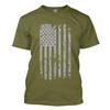Haase Unlimited Silver American Flag - USA Patriotic Freedom Men's T-Shirt (Olive, Small) view 1