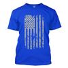 Silver American Flag - USA Patriotic Freedom Men's T-Shirt (Royal, XXX-Large) view 1