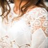 Women's Bathing Suit Cover Up Lace Crochet Tunic Bikini Beach Dress (M, White) view 4