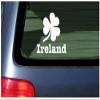 Ireland Clover - White Vinyl Window Sticker Decal Irish Car and Truck Lettering view 1
