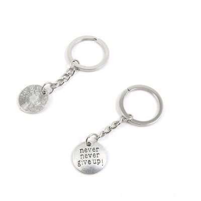 1 Pieces Keychain Door Car Key Chain Tags Keyring Ring Chain Keychain Supplies Antique Silver Tone Wholesale Bulk Lots B1HG6 Never Give Up Sign Tag