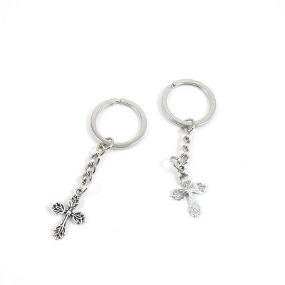 1 Pieces Keychain Door Car Key Chain Tags Keyring Ring Chain Keychain Supplies Antique Silver Tone Wholesale Bulk Lots Y8IT0 Latin Cross