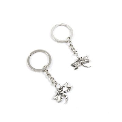 2 Pieces Keychain Door Car Key Chain Tags Keyring Ring Chain Keychain Supplies Antique Silver Tone Wholesale Bulk Lots O6LZ1 Butterfly
