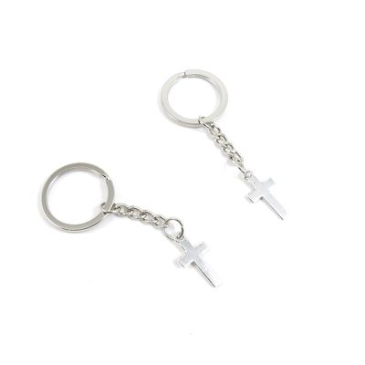 1 Pieces Keychain Door Car Key Chain Tags Keyring Ring Chain Keychain Supplies Antique Silver Tone Wholesale Bulk Lots P6DB5 Latin Cross