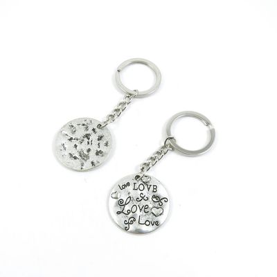 2 Pieces Keychain Door Car Key Chain Tags Keyring Ring Chain Keychain Supplies Antique Silver Tone Wholesale Bulk Lots K5DP8 Love Signs