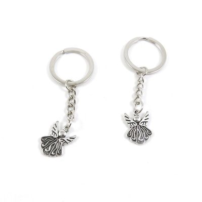 2 Pieces Keychain Door Car Key Chain Tags Keyring Ring Chain Keychain Supplies Antique Silver Tone Wholesale Bulk Lots N0YY5 Angel