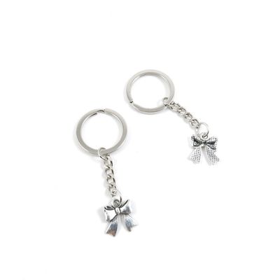 1 Pieces Keychain Door Car Key Chain Tags Keyring Ring Chain Keychain Supplies Antique Silver Tone Wholesale Bulk Lots W0SX7 Bowtie Bowknot Bow Tie