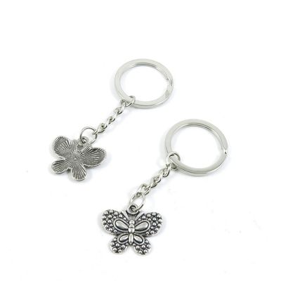 1 Pieces Keychain Door Car Key Chain Tags Keyring Ring Chain Keychain Supplies Antique Silver Tone Wholesale Bulk Lots W7UD4 Butterfly