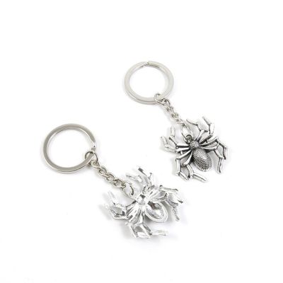 2 Pieces Keychain Door Car Key Chain Tags Keyring Ring Chain Keychain Supplies Antique Silver Tone Wholesale Bulk Lots X9UM3 Spider