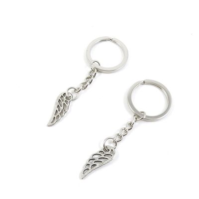 1 Pieces Keychain Door Car Key Chain Tags Keyring Ring Chain Keychain Supplies Antique Silver Tone Wholesale Bulk Lots C5ZC4 Angel Wings