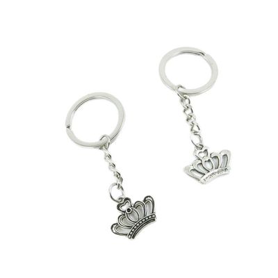 1 Pieces Keychain Door Car Key Chain Tags Keyring Ring Chain Keychain Supplies Antique Silver Tone Wholesale Bulk Lots U6UI4 Crown