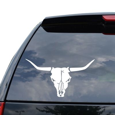 DiamondCutStickerz Longhorn Cow Bull Cattle Skull Ranch Rancher Style1 Decal Sticker Car Truck Motorcycle Window Bumper Laptop Wall Decor - Size (09 Inch / 23 Cm Wide) - Color (Gloss Red)