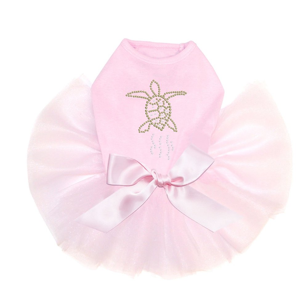 Sea Turtle - Green - Bling Rhinestone Dog Tutu Dress, 2XL Pink