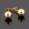 24k Yellow Gold Round Ball Stud Earrings 8mm 10mm (6mm*2pairs) view 4