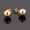 24k Yellow Gold Round Ball Stud Earrings 8mm 10mm (4mm*2pairs) view 2
