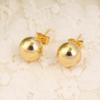 24k Yellow Gold Round Ball Stud Earrings 8mm 10mm (4mm*2pairs) view 3