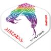 Hardcore Peter Wright Snakebite White Extra Thick Dart Flights - 3 Sets per Pack (9 Flights in Total) & Red Dragon Checkout Card view 3