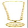 14kt Centenario Pendant & 24" Figaro Necklace Gold Plated - Dije De Centenario Y 24" Cadena Figaro view 3