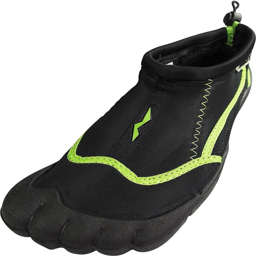 NORTY Women's Water Shoes - Aqua Swim Socks for Beach, Boat, and Pool - Skeletoe Barefoot Design - Cruise Ship Essentials - Hiking and Camping Footwear - Black/Lime,Size 5