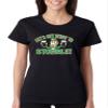 ALLNTRENDS Women's T Shirt Let's Get Ready to Stumble St Patrick's Day Shamrock (2XL, Black) view 1