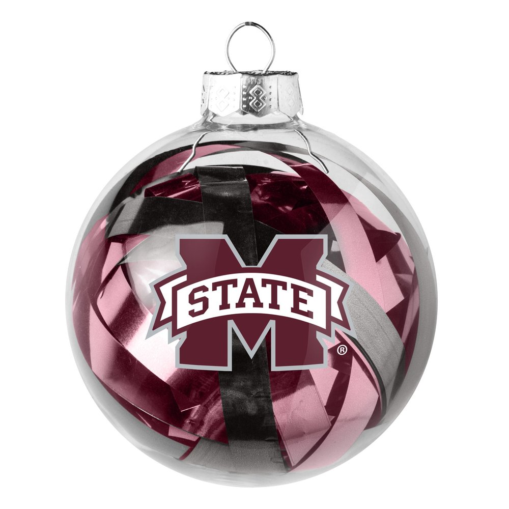 NCAA Mississippi State Bulldogs Large Tinsel Ball Ornament