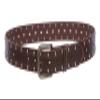 1 1/2" Snap on Perforated Vintage Embossed Studded Jean Belt, Brown | M/L - 36 view 2